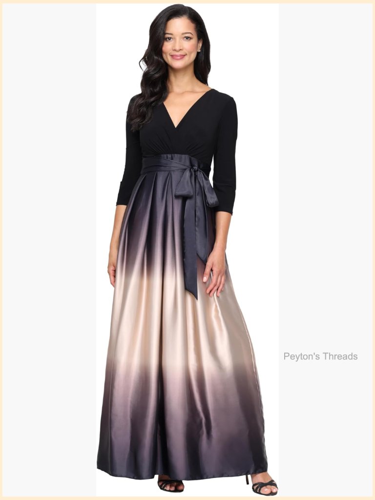 Long Satin Ombre Mother Of The Bride Dress, Formal Party Gown A-Line